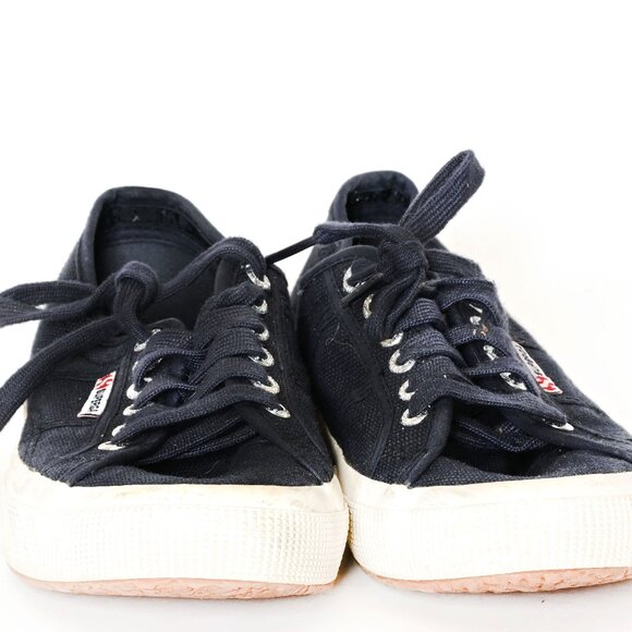 SUPERGA Navy Blue Classic Canvas Sneakers 8.5 - Picture 2 of 4